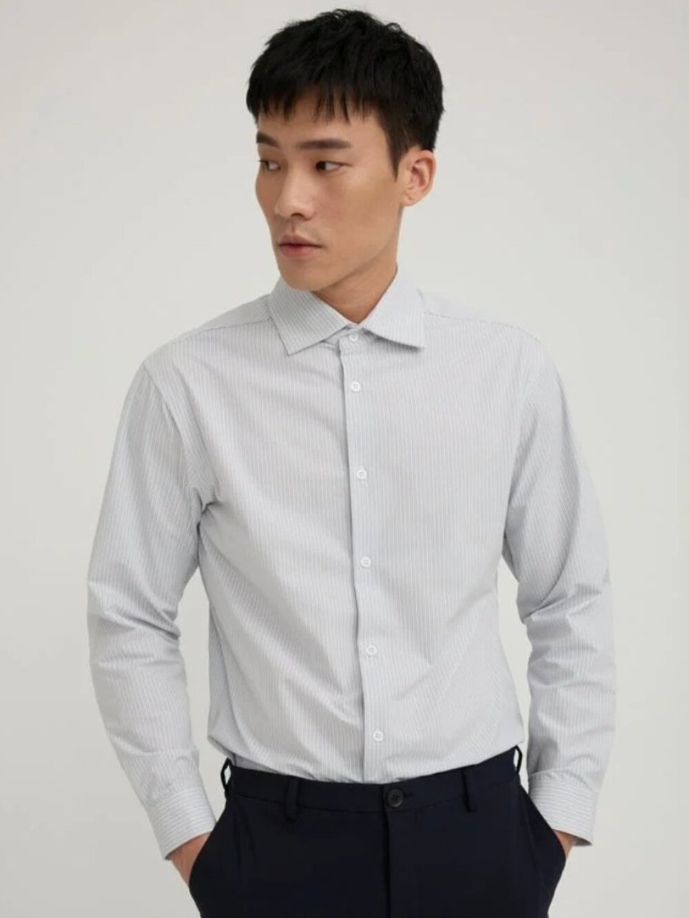 FYNE Light Blue/White Stripe Moisture Absorption Shirt/26529